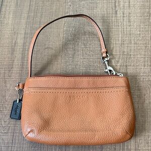 Coach Brown Leather Wristlet